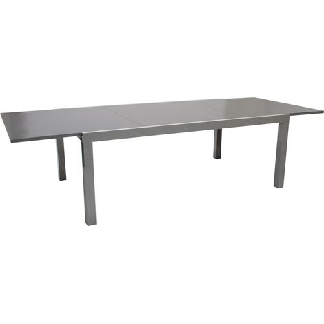 Ausziehtisch MARINA XXL,  200/300x110cm, Aluminium + Glas grau (1/3)