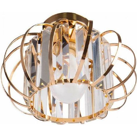 TrAdE Shop Traesio - Lampadario Da Soffitto E27 Design Moderno In Metallo Cromato Oro Argento - Oro (1/2)