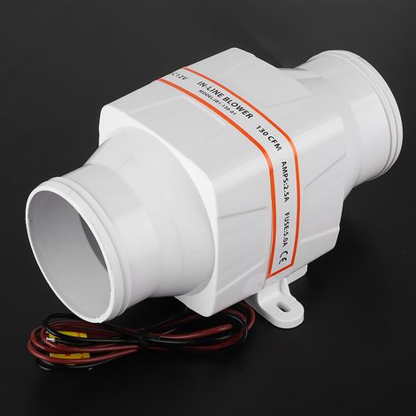 Ventilateur cylindrique droit électrique 12V/24V CC de 3 pouces, silencieux et puissant à haute vitesse, dédié aux yachts et aux camping-cars (12V) (1/4)