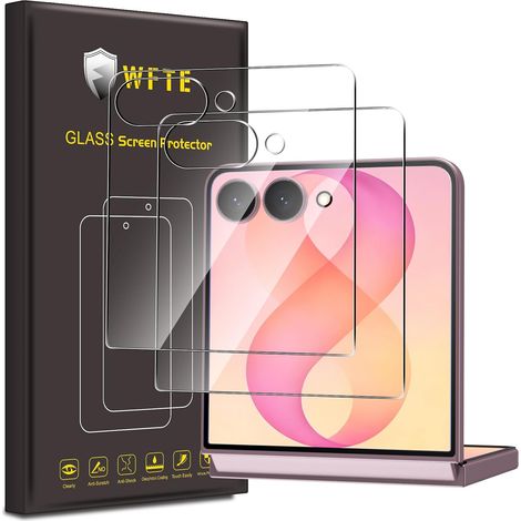 Lot de 2 Verre Trempé pour Samsung Galaxy Z Flip 8/Z Flip8 5G, 0,26mm Film de Protection D'écran avec Haute Transparence à 99%, Anti-trace Protecteur avec Dureté 9H Glass pour Samsung Z Flip 8 (1/5)