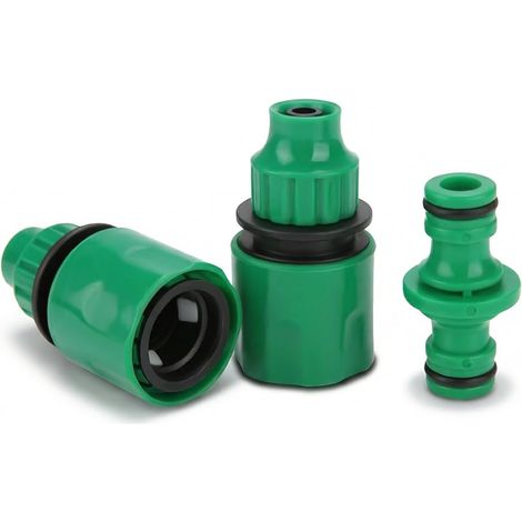 Extension Rapide du Tuyau, 3 Pièces 3/8 '' Connecter L'extrmit du Tuyau, Lot de 2 Raccords de Tuyau et 1 Raccord pour Rallonge de Tuyau, Kit de Réparation de Tuyau d'arrosage