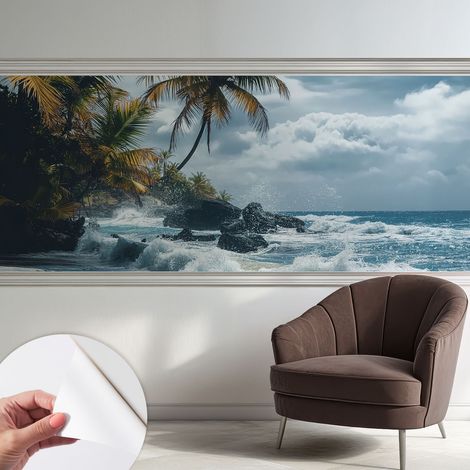 Fototapete Selbstklebend - Wandtattoo - leicht anzubringen - Wandverkleidung Exotischer Strand 250x104 cm (1/5)