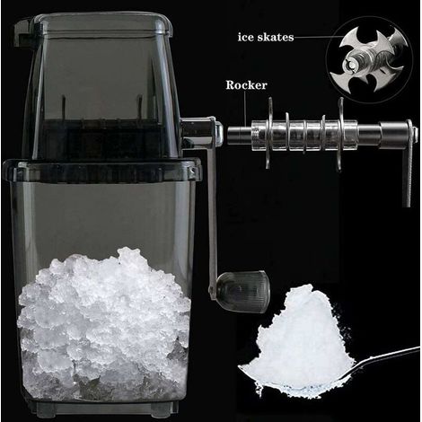 VURAHOME - Broyeur à Glace Manuel Broyeur à Glace Rotatif Cocktails Slush Machine à Glaons Broyés Smoothies Broyeur à Glace Machine Maison 1.25L Broyeur à Glace Chromé Glaons Boissons Chopper Agitateu (1/5)