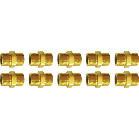Riegler Doppelgewindenippel-Set, 1/4 Zoll, 10-teilig 10 Stk