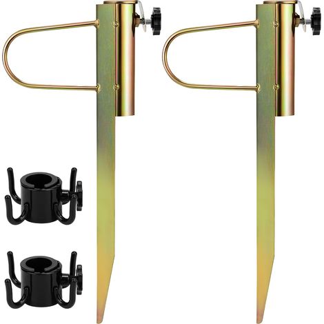 Support de Parasol en Acier, Pied de Parasol métal, Douille de Sol pour Le Jardin, pour Aux Mâts de Parapluie d'un Diamètre de 20 à 35 cm, Or (1/5)