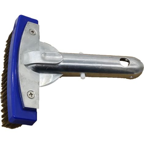 Accessoires de piscine (K-1007) Brosse de piscine de 12,7 cm (5 po) avec manche et dos en aluminium de 12,7 cm (5 po), poils en acier inoxydable, corps de brosse bleu (1/4)