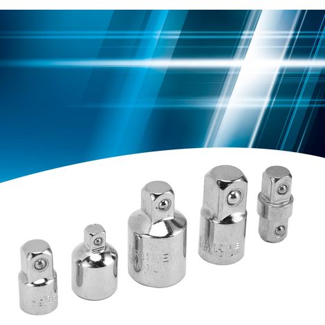 Adaptateur de clé à douille impériale en acier au chrome-vanadium (CR-V) chromé, 5 pièces (1/5)
