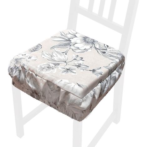 Cuscino Sedia Cotone Sfoderabile Morbido Lavabile Coprisedia Fascia Elastica Stile Shabby Chic