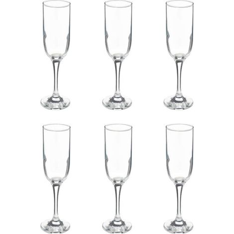Lot de 6 Flûtes à Champagne "Clara" 21cl Transparent (1/2)