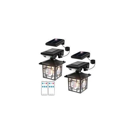 unidades de apliques solares de pared vintage para exteriores, lámpara solar para exteriores con detector de movimiento, luz de jardín impermeable IP65, potente aplique de pared para exteriores (separ