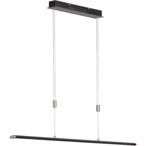 LED Pendelleuchte Hängelampe Esstisch Touchdimmer CCT Höhenverstellbar schwarz, Metall, 1x LED 25W 2800mm 2700-3350-4000K, LxBxH 85x8x100-160 cm (1/5)