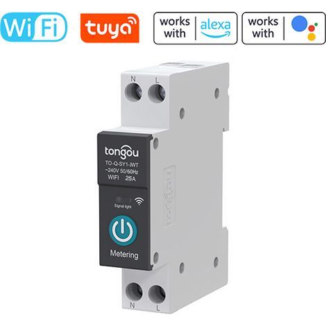 Tuya WiFi Smart Circuit Breaker, Wireless Remote Controls, Control Switch, Mobile App, Home Countdown Loop Mode Visualization with Measurement (1/5)