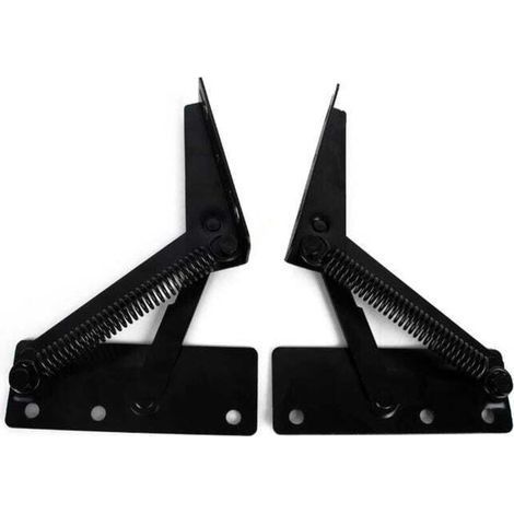 (1 paire) Charnières à ressort pour appui-tête de canapé pliable à 80°, noires (1/5)