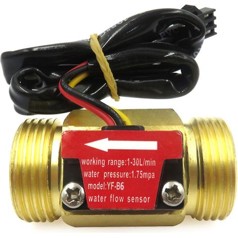 Capteur de débit d'eau en laiton, interrupteur, débitmètre à effet Hall, compteur de fluides (1/4)