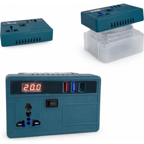 Inverter Portatile a Batteria Convertitore da DC 21V a AC 220V 2 USB e 1 USB-C (1/5)