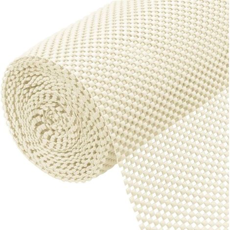 Tapis Antidérapant Polyvalent, 40CM x 600CM PVC Doublure D'Étagère de Tiroir Tapis de Coussin de Sol Imperméable(Blanc) (1/5)