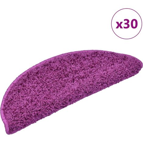 Felpudos para escaleras 30 unidades 65x21x4 cm violeta semicircular grande