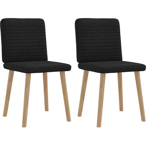 Esszimmerstühle 2 Stk. Schwarz Stoff