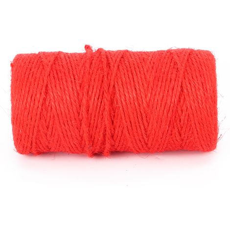 Bindfaden aus natürlichem Jute-Hanf für Bastelarbeiten, Gartenarbeit, Heimdekoration, Geschenkverpackung, Rot (1/5)
