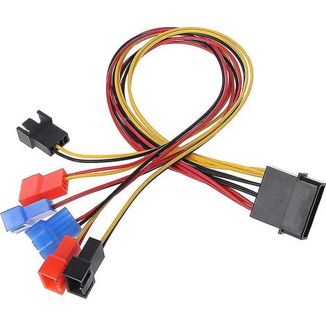 Adaptateur secteur pour ventilateur de boîtier PC : connecteur IDE Molex 4 broches vers connecteur de refroidissement 6 ports 2 broches