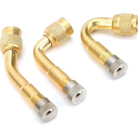 Rallonge de valve de pneu en laiton 90° 135° 45°, adaptateur d'extension de tige de valve pour voiture, moto, vélo, or (1/5)