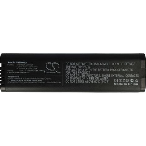 vhbw Akku Ersatz für Anritsu NI2040XXL24, SM204 für Messgerät (7800 mAh, 11,1 V, Li-Ion)