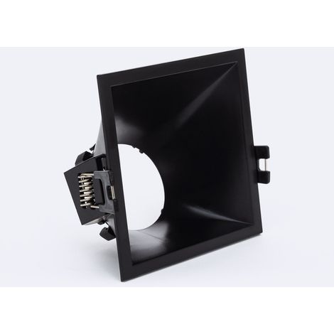 Portafaretto Downlight Quadrato 45º Basso UGR per Lampadina LED GU10 / GU5.3 Foro 85 x 85 mm Nero