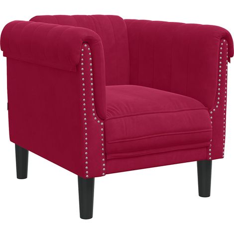 Fauteuil relax  Fauteuil rouge bordeaux velours (1/5)