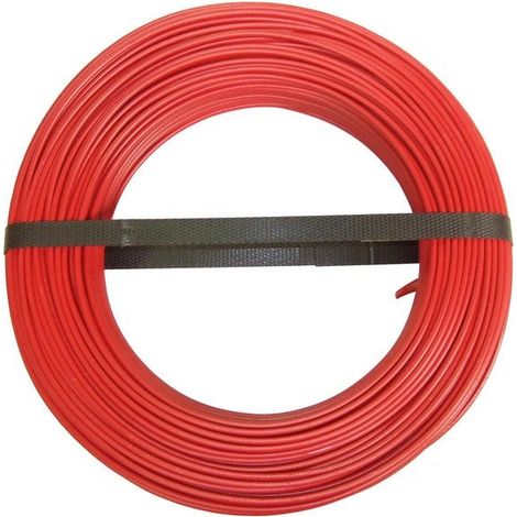 Blanc Habitat – Fil électrique H07V-U 2.5 mm² rouge – Couronne de 100M – Pour installations fixes jusqu'à 1000V – Fabrication française