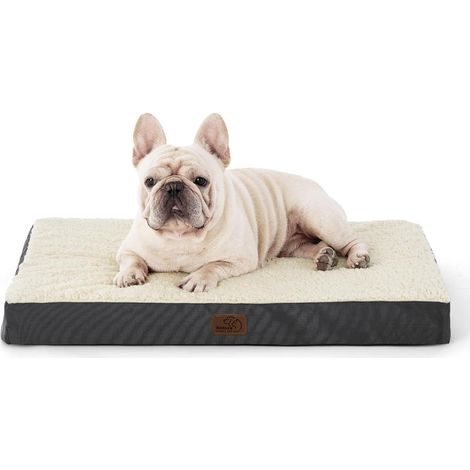 Hundebett orthopädisches waschbar L 76 x B 51 x H 8 cm Grau Beige (1/5)