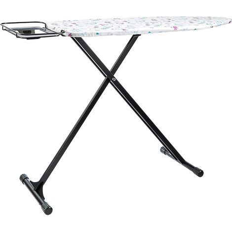 Planche à repasser avec repose-fer en forme de H, Taille moyenne, 122 x 38 cm - Noir, À fleur