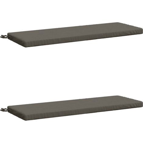 Coussins de banc 2 pièces SOEST 2 pc 100 % polyester Gris vidaXL