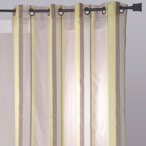 Voilage avec des Rayures Verticales Taupe 140x240 cm