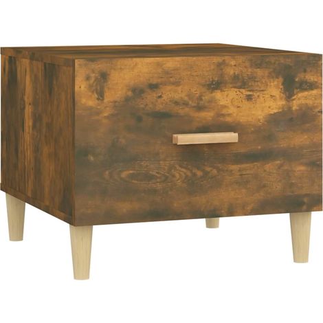 Tavolino con cassetto design moderno 50 x 50 x 40 cm in legno ingegnerizzato marrone DEC038414