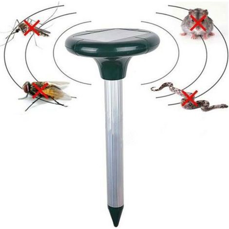 Solar Ultrasonic Repellent - Waterproof, Effective Against Moles, Rats, Mice, Snakes, and Mosquitoes (1/4)