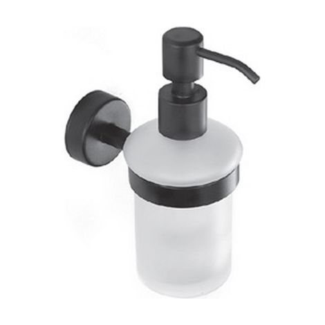 Dispenser di sapone bagno in acciaio inox nero opaco e vetro  Monde-N kamalu