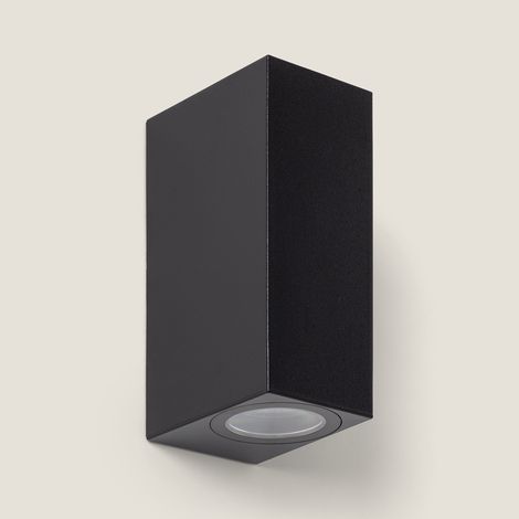 Aplique de Pared Exterior Iluminación Doble Cara Miseno Negro  Negro