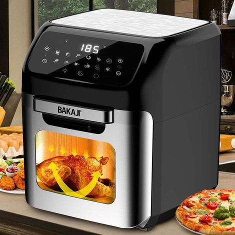 Friggitrice Aria Calda Air Fryer 12 L 1800W Display LCD 12 Programmi con Accessori Argento e Nero (1/4)