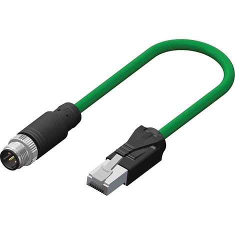 Connecteur pré-câblé RS PRO 4 conducteurs , M12 Mâle vers Fiche mâle RJ45, 2m ( Prix pour 1 )