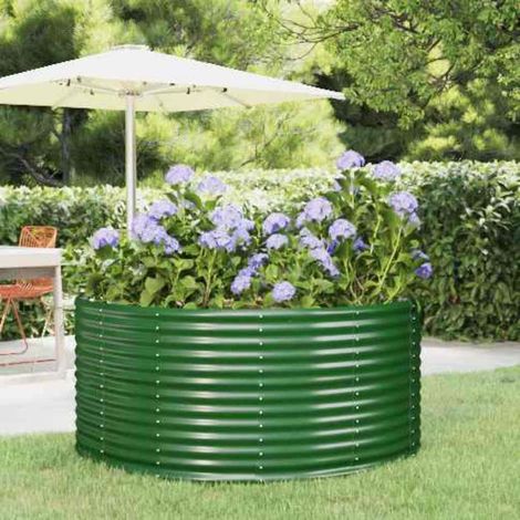 vidaXL Arriate de jardín verde 140x140x68 cm acero galvanizado (1/4)