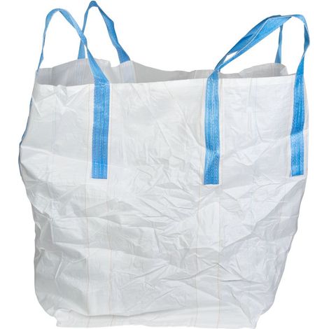 Sack BigBag TOF4, 90x90x120 cm, PP, 4 Ösen, weiß, Sack gerader Boden, max. 1000 kg (1/3)
