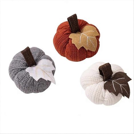 Gewebte Kürbisdekorationen für Thanksgiving, handgefertigte Weidenornamente, 3-teiliges Set, herbstliches Ambiente, Tisch- und Heimdekoration, warmer rustikaler Stil. (1/5)