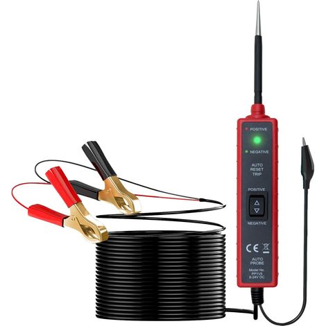 Testeur de Système Électrique Circuit Automobile DC 6-24V, Détecteur de Circuit, Analyseur de Circuit, Sonde de Puissance, Test de Continuité, Test de Court-circuit, Identification de Polarité