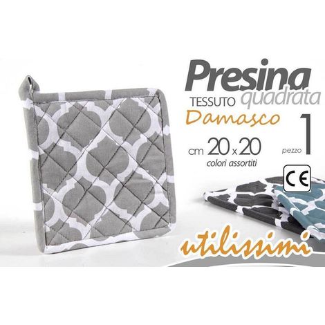 Kaela - Presina In Tessuto Quadrata 20x20 Cm Decoro Damasco Vari Colori Assortiti 721151 - (1/2)