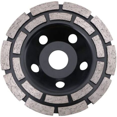 Disque Diamant Abrasif, Meule boisseau diamantée, Disque Diamant 125 à Meuler le Béton, meule Diamantée Double Rangée pour Poncer Béton, Pierre, Granit Chape, Maçonnerie, Usage Universel (1/5)