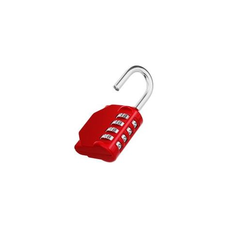 (Rouge)Cadenas Code Exterieur, Cadenas a Code Pour Casier, Cadenas 4 Chiffres Pour Gym, Vestiaire, College, Scolaire Armoire, Escape Game, Extérieur Abri de Jardin