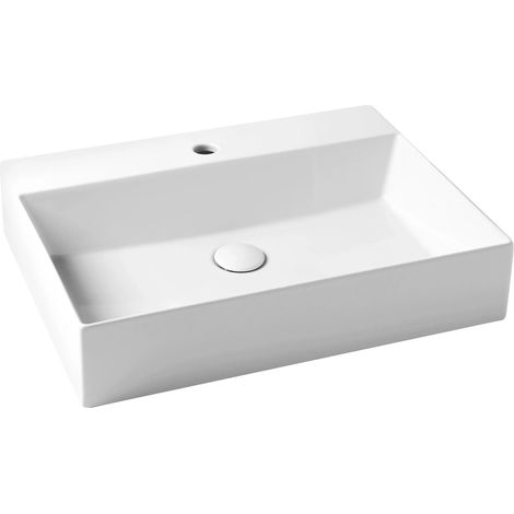 Lavabo Elegance sospeso/appoggio 60x45 monoforo in ceramica (1/2)