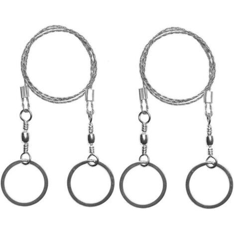 Scie à Fil d'acier de Survie Scie à Fil de Poche 2 pièces Idéal pour l'équipement de Survie Camping Chasse Arbre de Coupe Kit d'urgence Chaîne d'outi