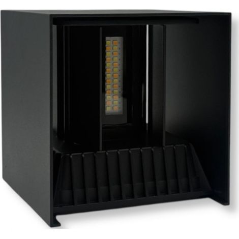 TRADE SHOP - Lampada Applique Led Muro 22w Doppia Emissione Cct 3in1 Luce Selezionabile Esterno Es66-3c - Nero (1/5)