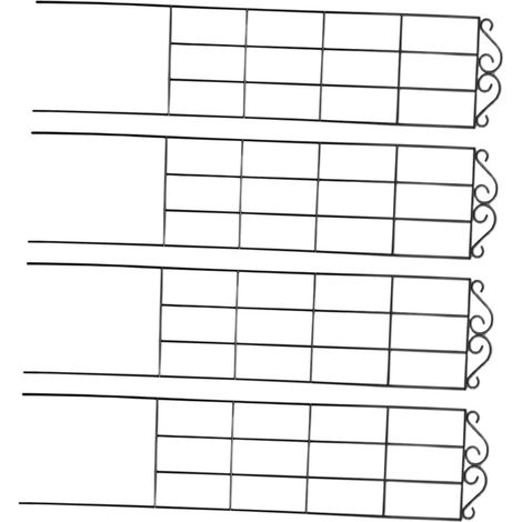 4 anneaux de support pour plantes de jardin en métal noir, pour treillis (1/5)